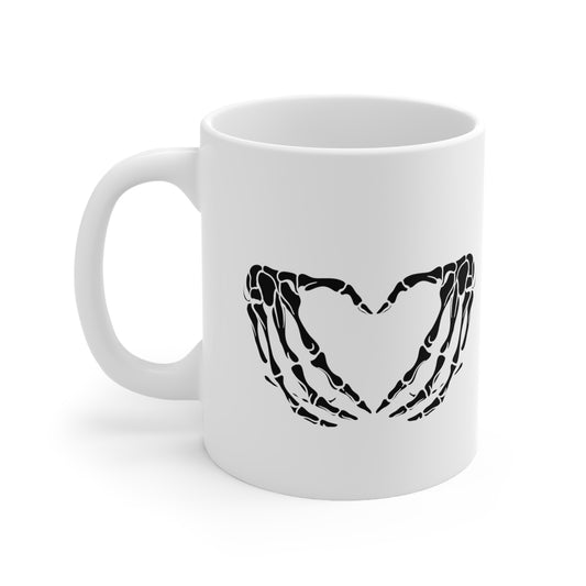 Skeleton Heart Ceramic Mug 11oz