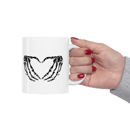 Skeleton Heart Ceramic Mug 11oz